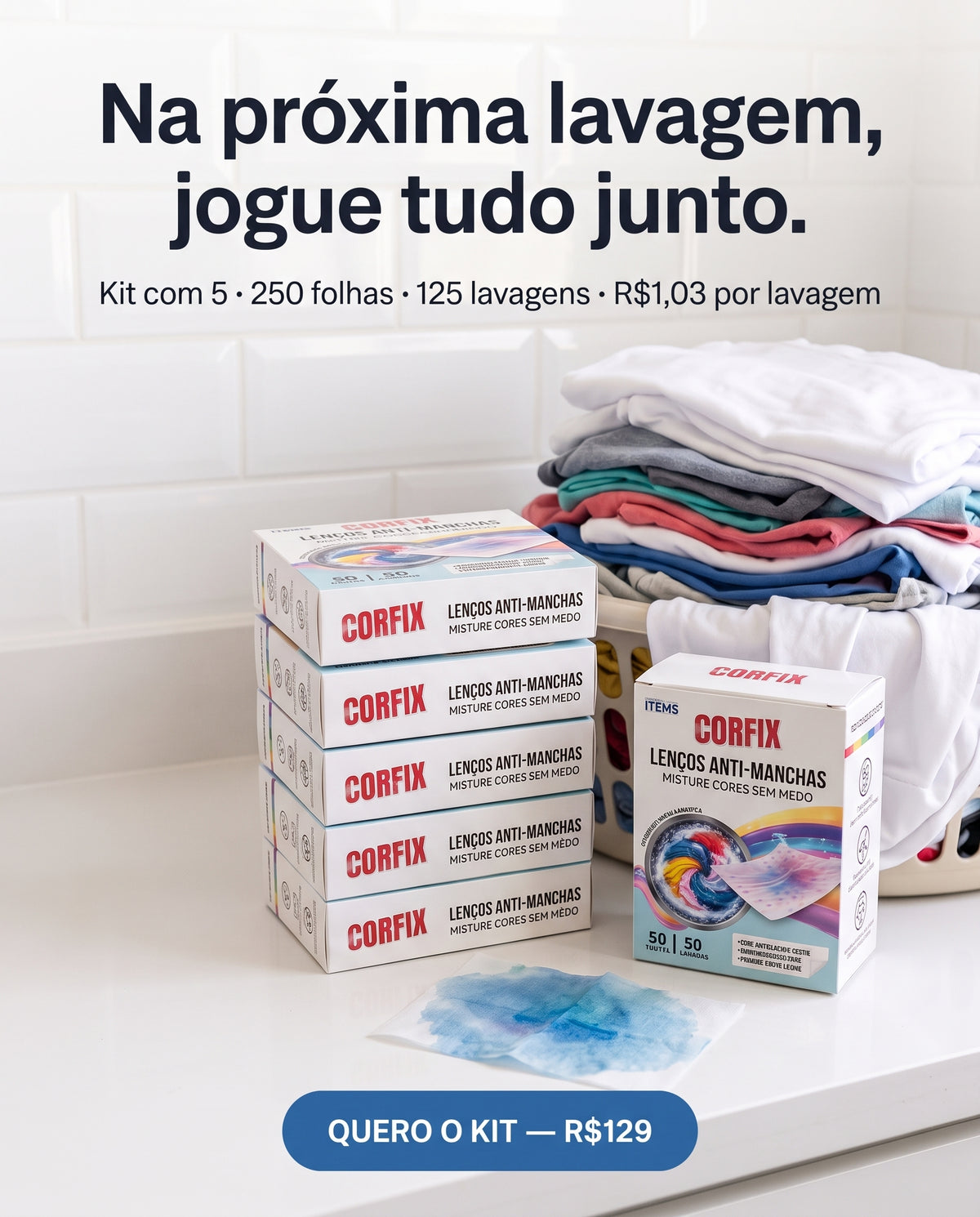 Folhas Antimanchas para Lavagem